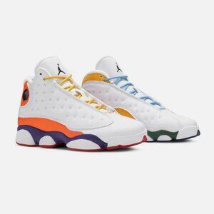 Jordan 13 "Playground" sneakers | sz 7Y fits wmn 8.5 | white + multicolor | GUC